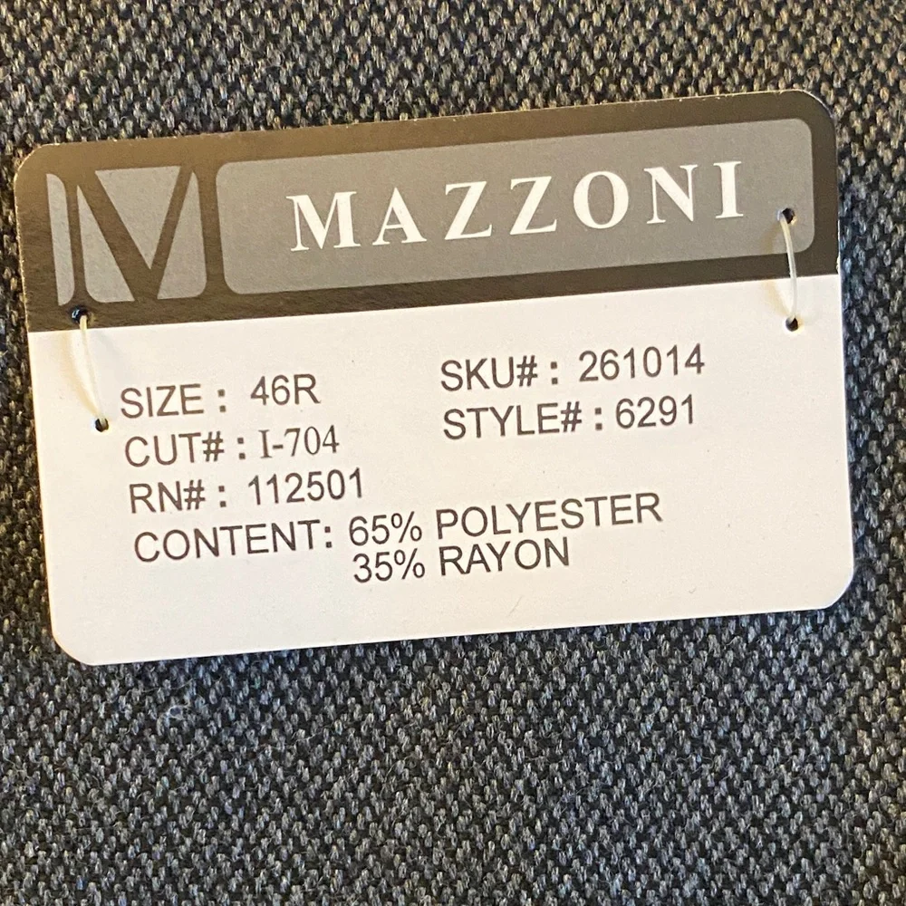 Mazzoni Men’s 46R Gray Herringbone Sport Coat Blazer NWT Jacket 46 Regular